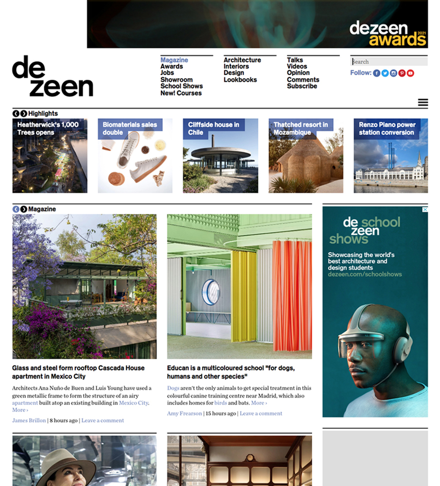 Glass and steel form rooftop Cascada House apartment in Mexico City - Dezeen