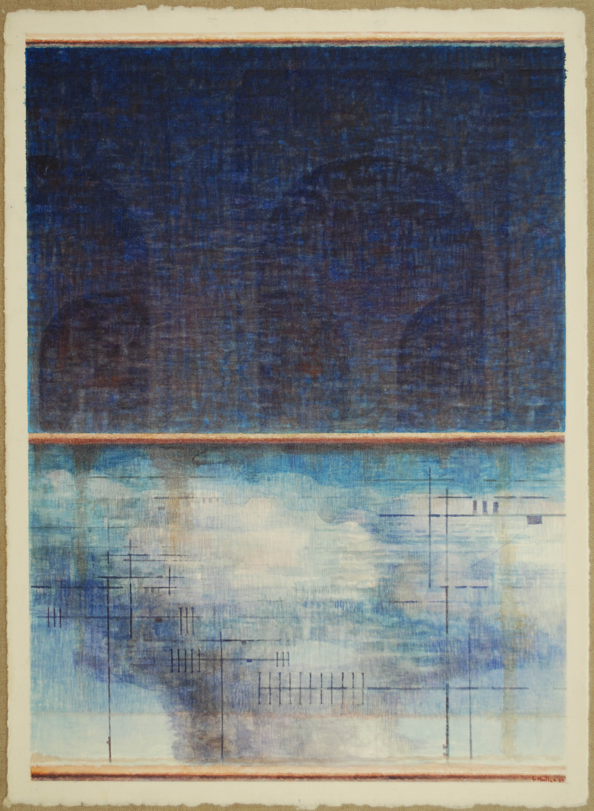 Ritmi, 2009, acquarello su carta a mano intelato, cm 81x60