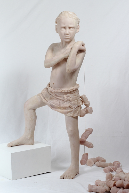 first blood, 2012, polyester and marble dust, 105x30x30cm