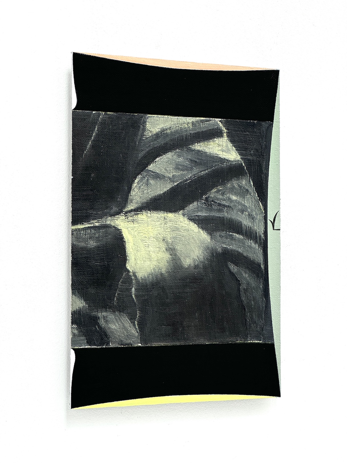 'How to relate, past and present', 1997-2024, acrylic and oil on linen/aluminium, 30 x 20 cm. 