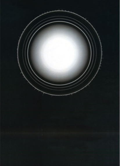 The Midnight sun / Digital print on paper interened with holes an nails / 80 x 57.5 in / Monotype Ed. 3 + 1 P.A. / 2014