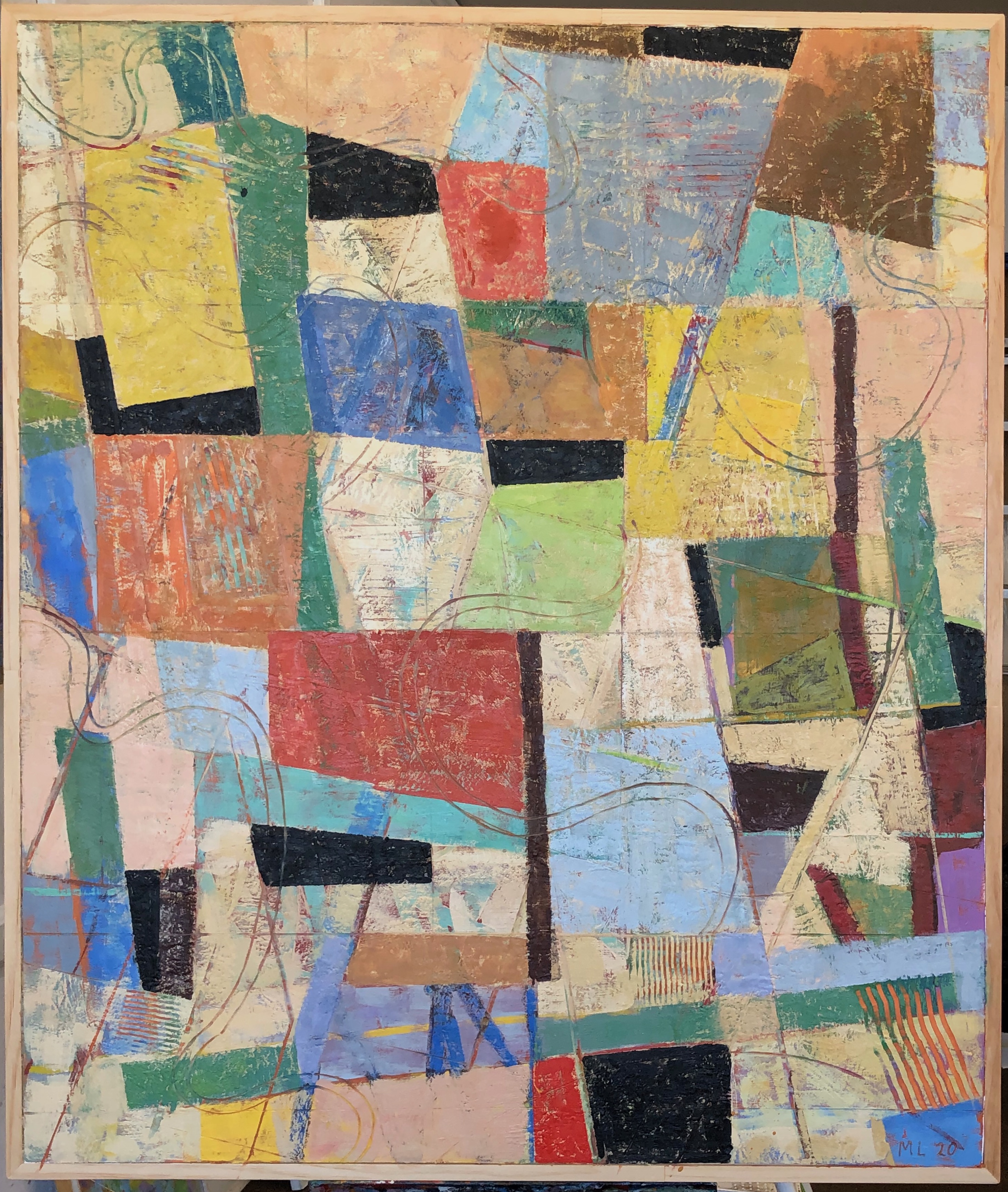 Edifice #2. 2020. encaustic on panel. 52 1/2" X 44 1/2" (Priv. Coll.)