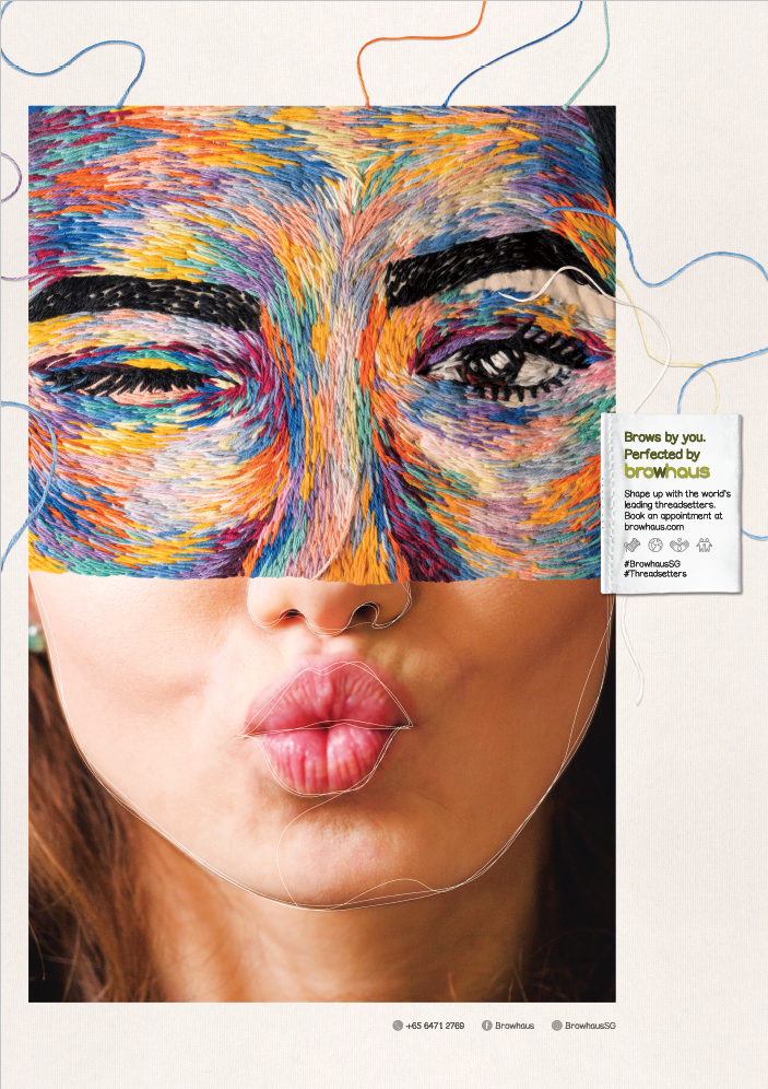 Browhaus, Embroidery on cotton canvas