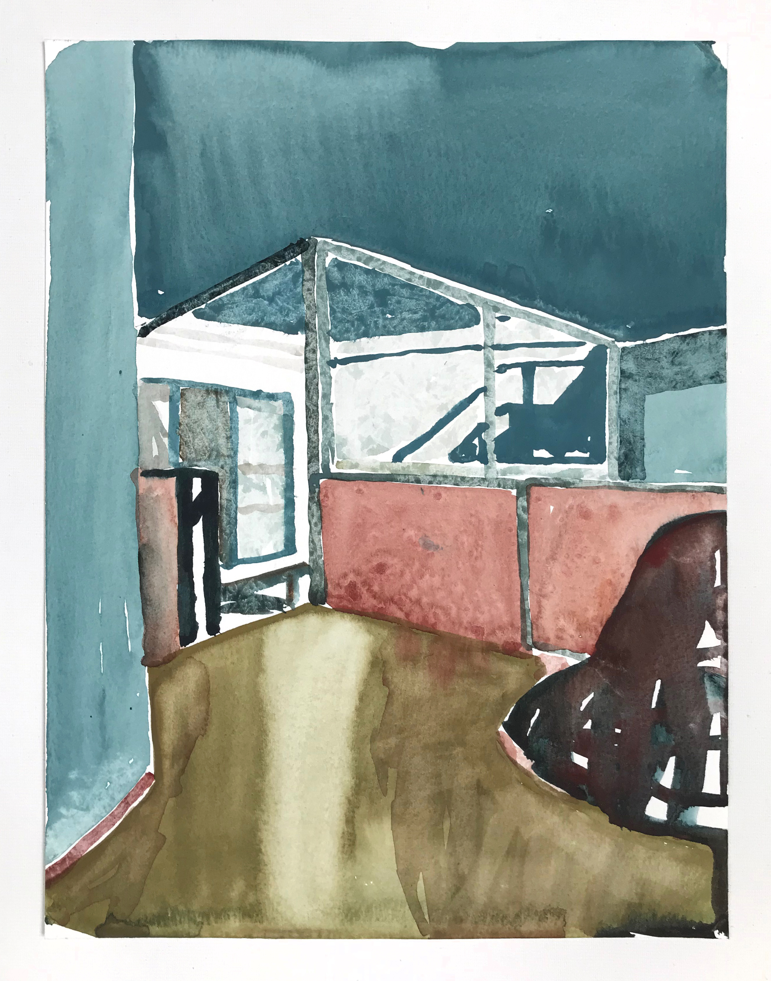 "REV 41" gouache on paper, 12 x 9 in., 2019