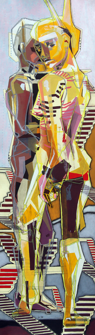 ME FUI  ·  acrylic, crayon, pencil on paper  ·  140 x 40 cm