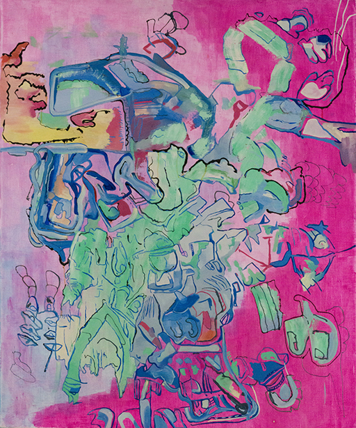 Take the Stairs, 2023 Oil and acrylic on linen 36 × 30 in