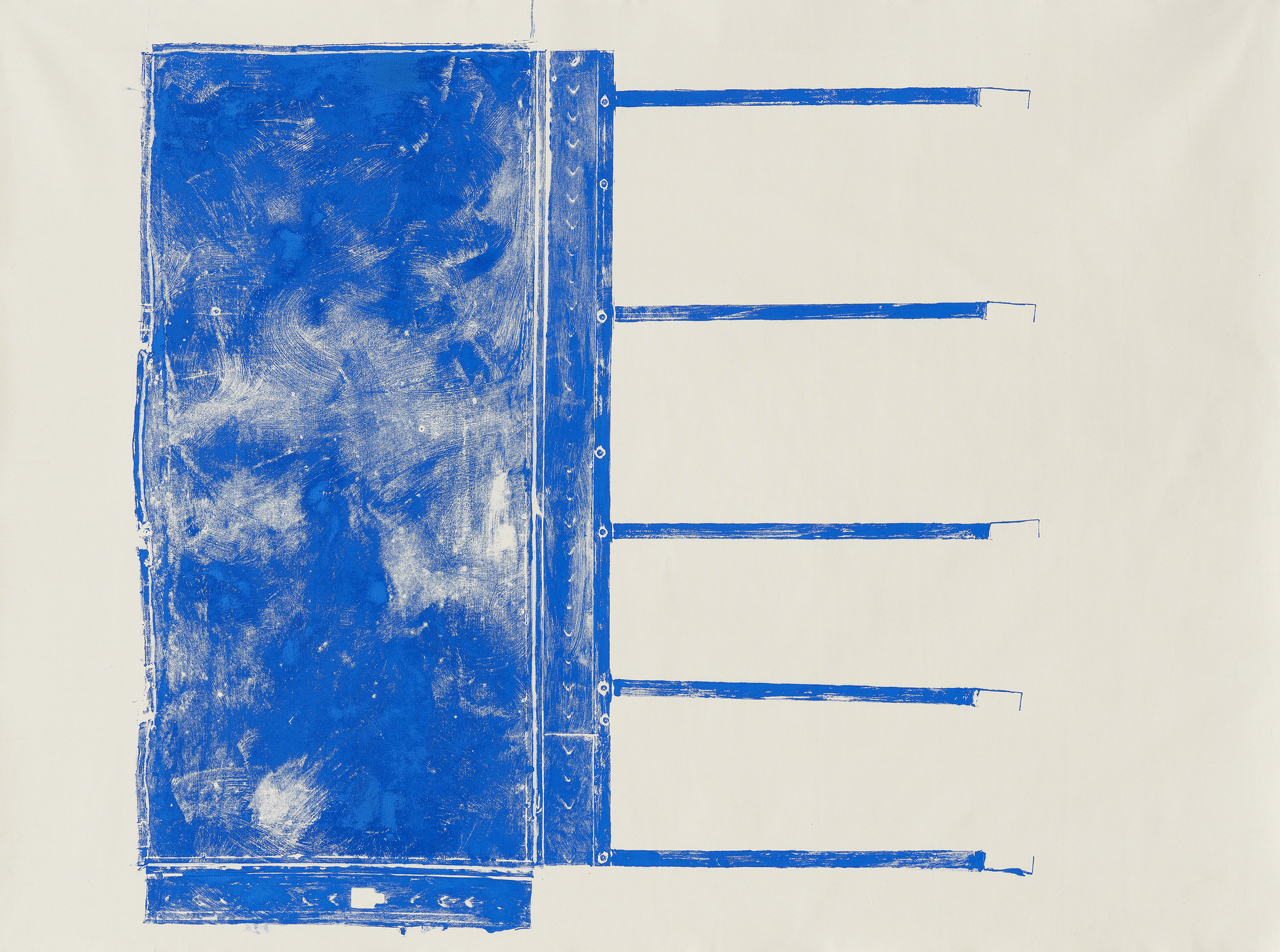 Blue Room (version 4), 2017. Oil printing ink, 96&rdquo; x 72&rdquo; (6 feet x 8 feet)
