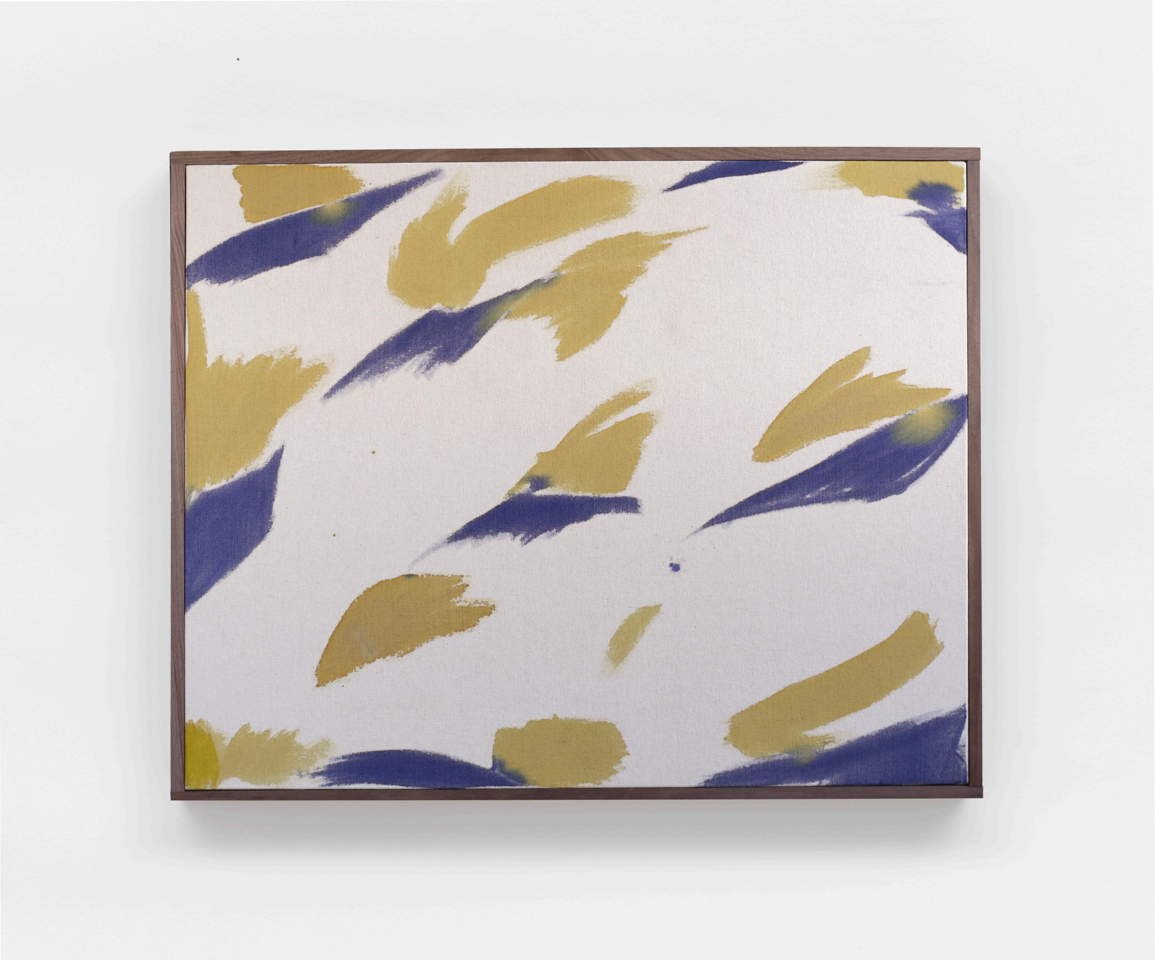 S06 (Blue / Gold Dart), 25 x 31," walnut artist frame, $150/wk