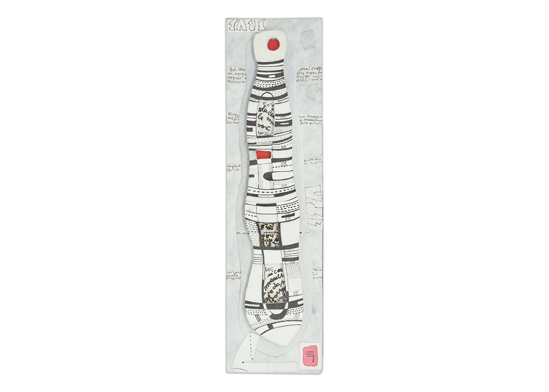  Memorie di una cravatta (Inchiostri su carta, collage, 22x40, 2019)