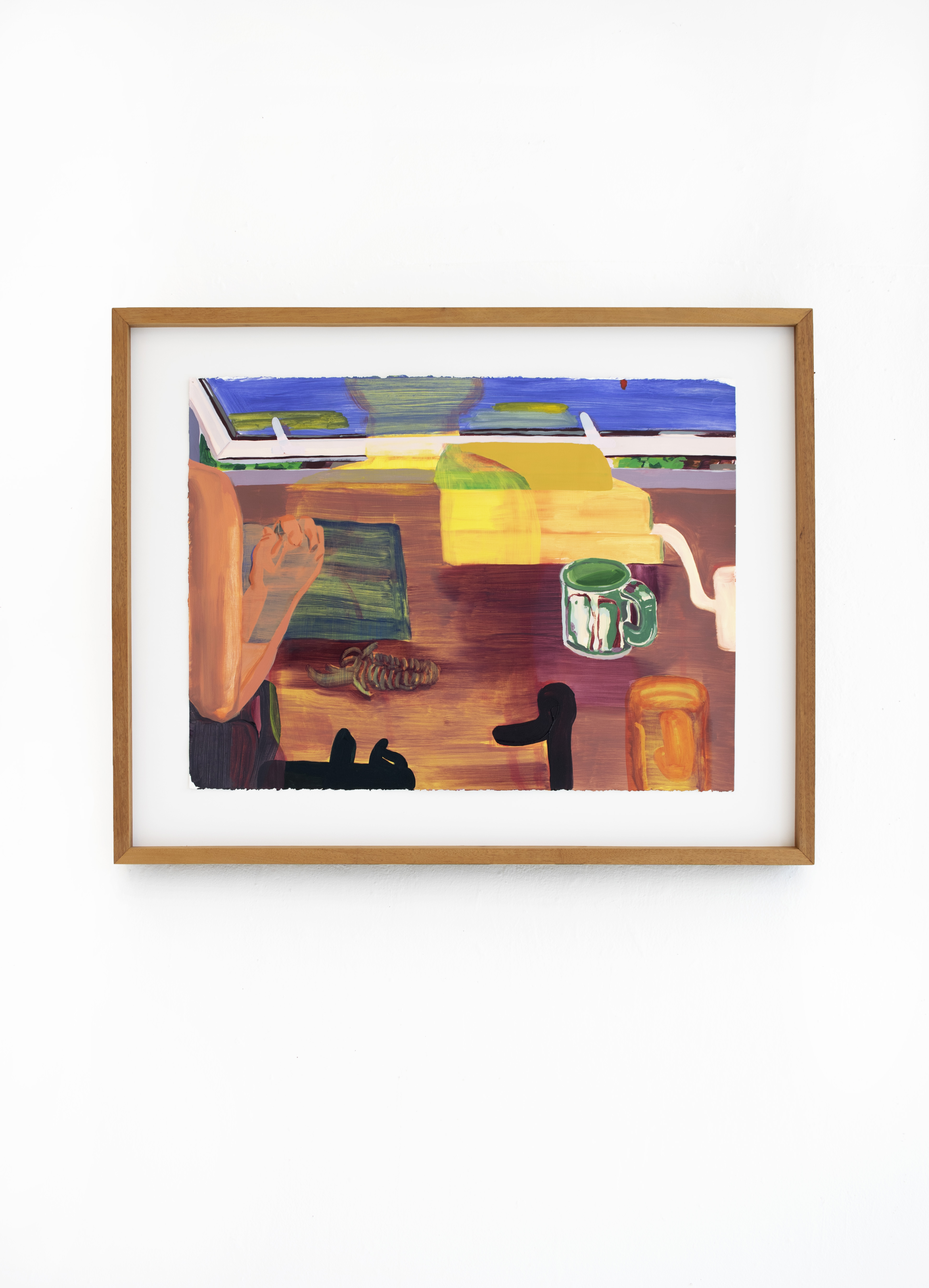 Where Was I. 2022. Oil on primed paper in wooden frame. 30x38 in.