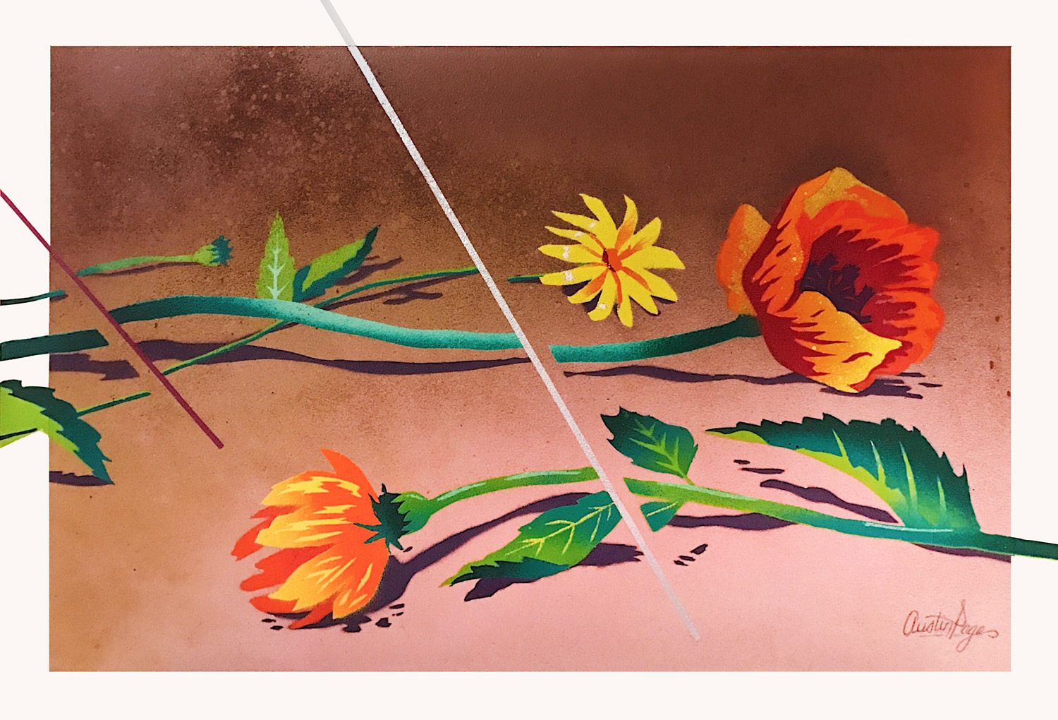 Severed Still Life "13"x 19" Aerosol Acrylic