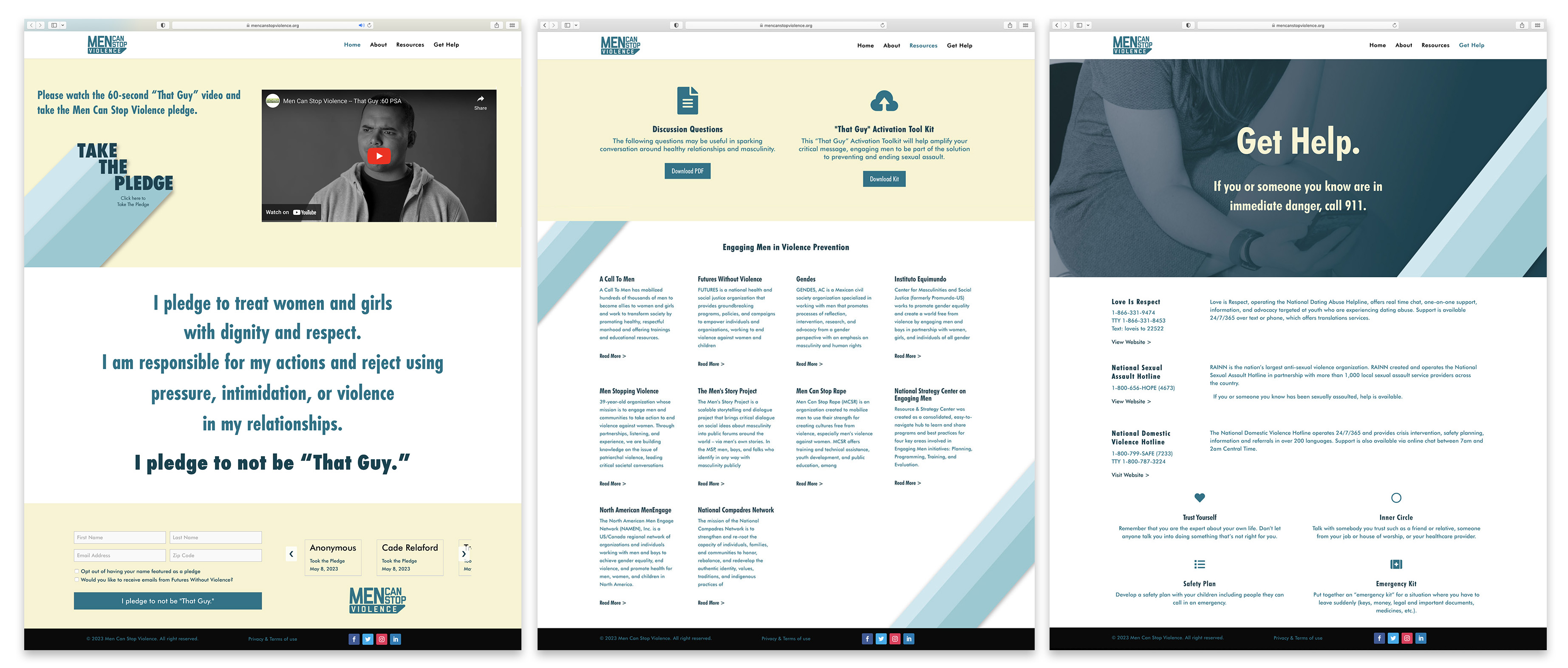 Men Can Stop Violence web look/feel