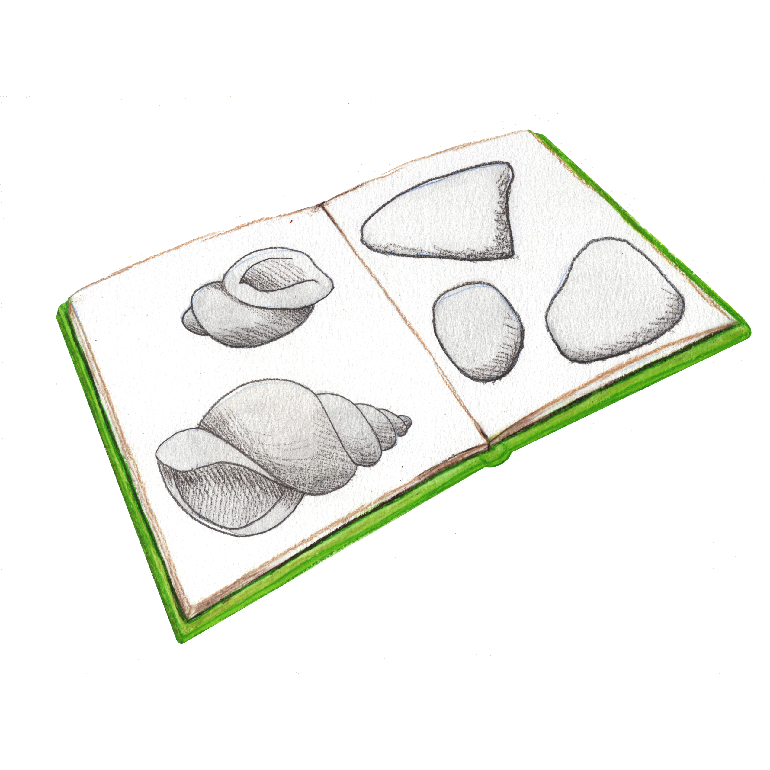 Open SketchbookWatercolor and colored pencil, Dimensions vary, 2023