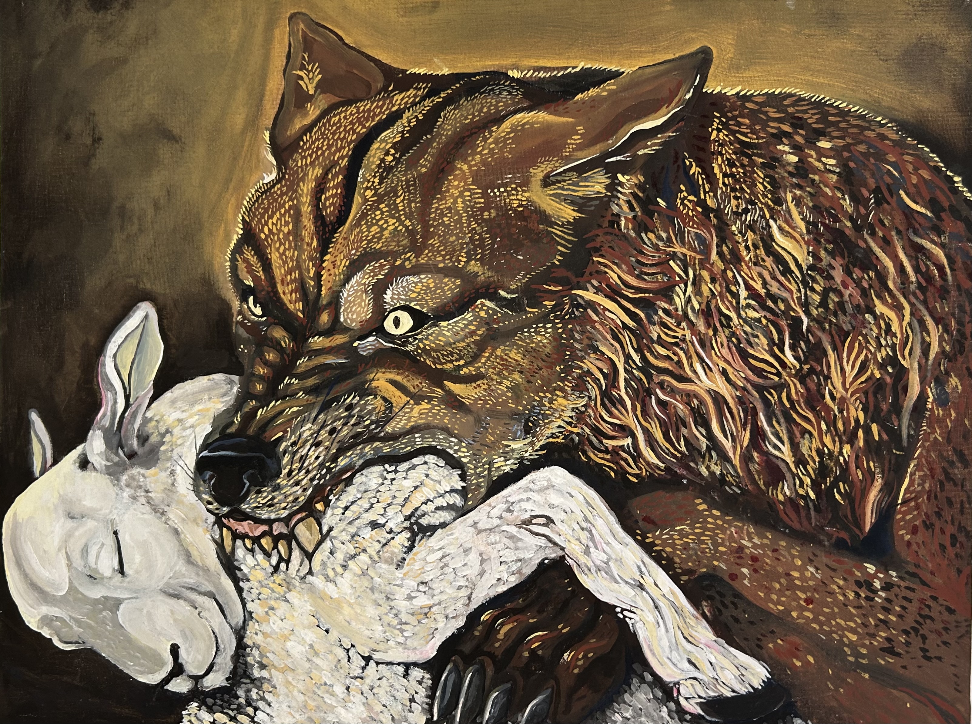 Wolf Painting, Oil on Canvas, 2024