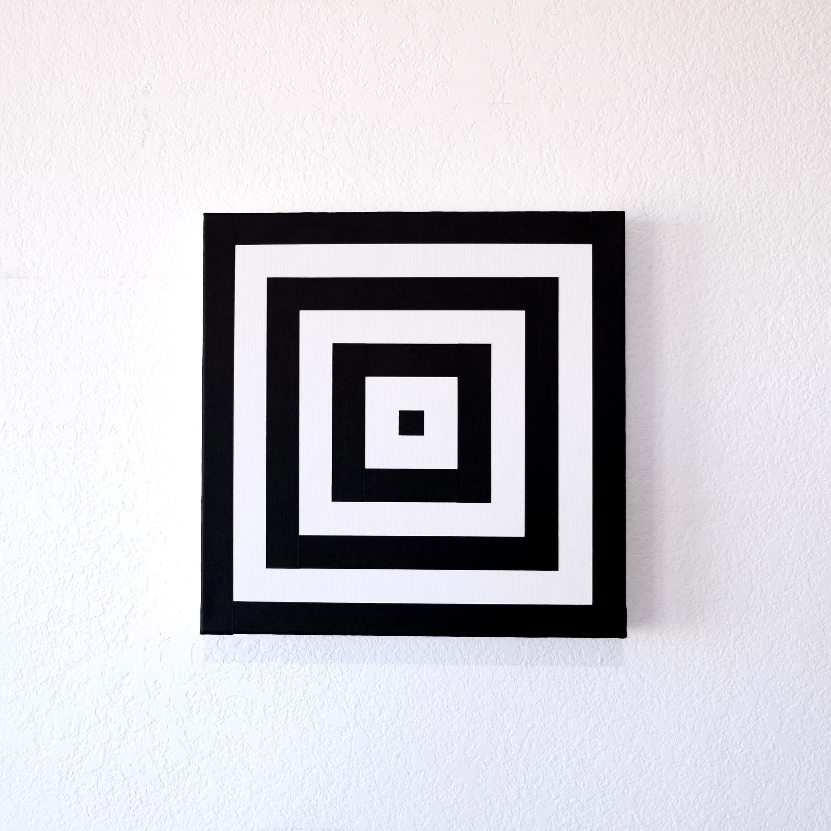 Palin Opsia (Square/Black), 2020, Tape and acrylic on canvas, 12 x 12 in