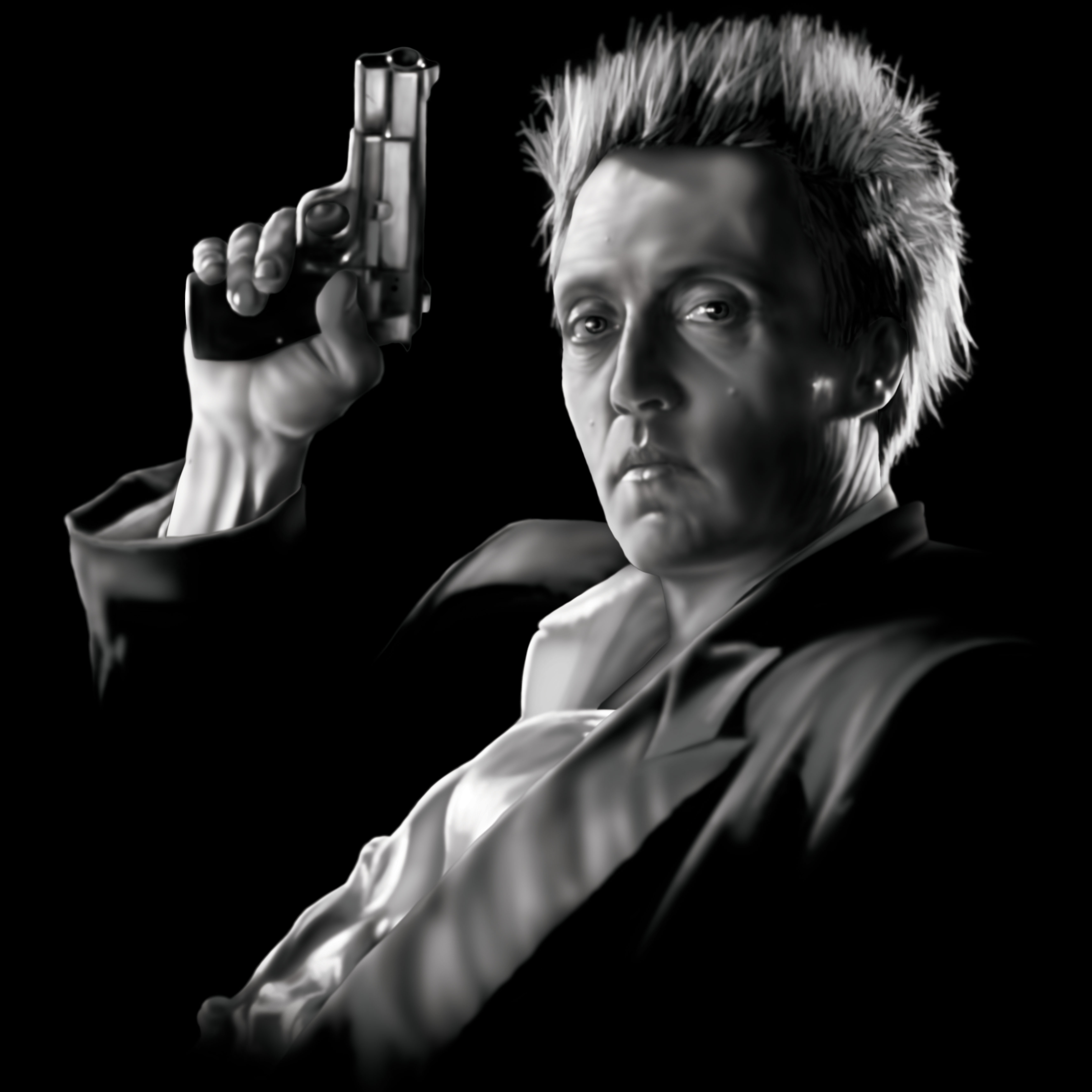Christopher, Walken, King Of New York, gangster, gun, tough, guy, crime, boss, Ted, Johnston, Creative, Studios, creative, director, illustration, illustrator, artist, advertising, marketing