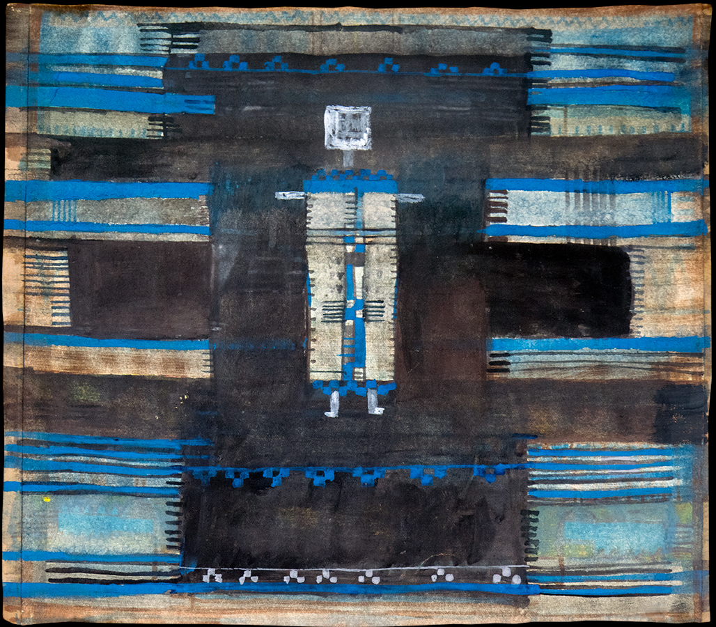 Design for handmade carpet. Gouache. Painting on cardboard. 1960's