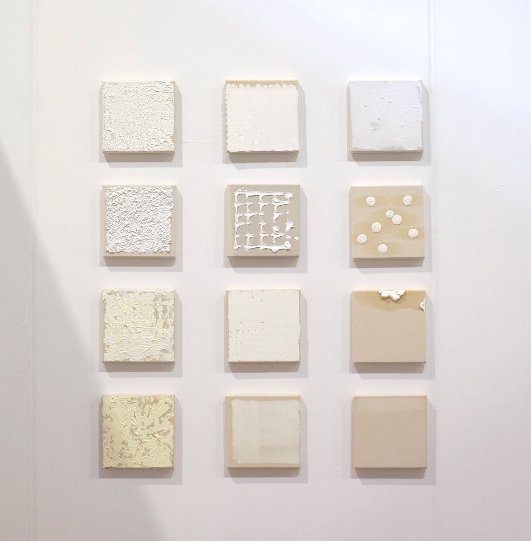 Toasts, Acrylic, oil, and pins on canvas, 18 x 18 cm, 2023