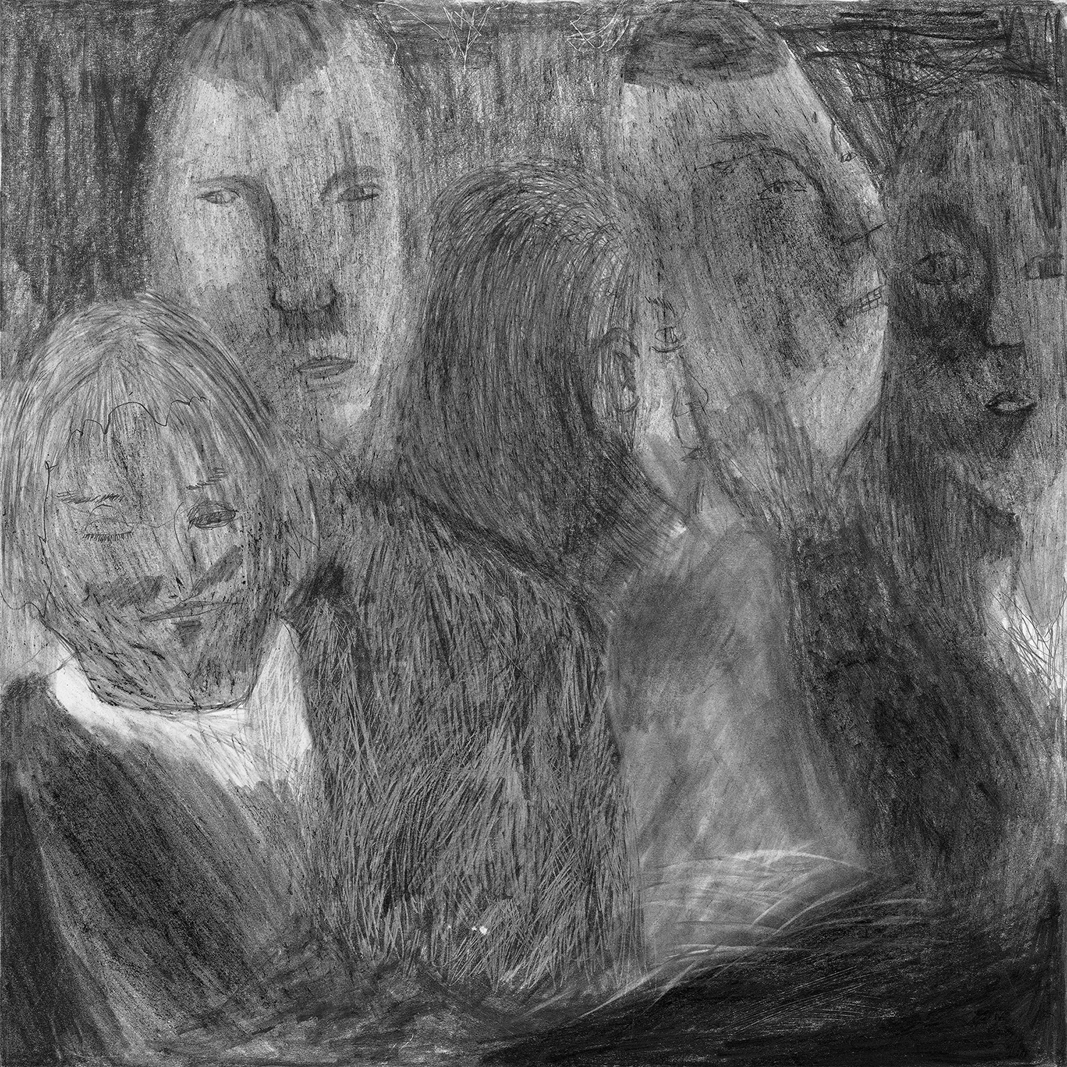 조금 아슬아슬한 사이, 2019, 종이에 흑연, 40x40cm