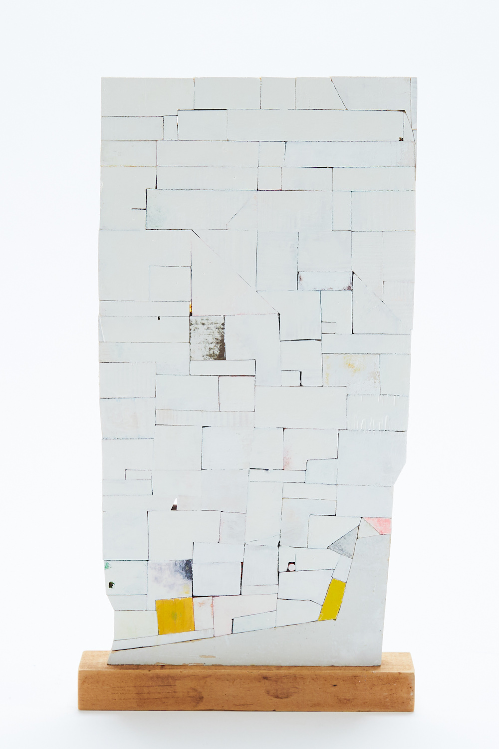 Damien Hoar de Galvan, Wall, 2019, Wood, various paints, glue, 12 x 6.5 x 2 in.