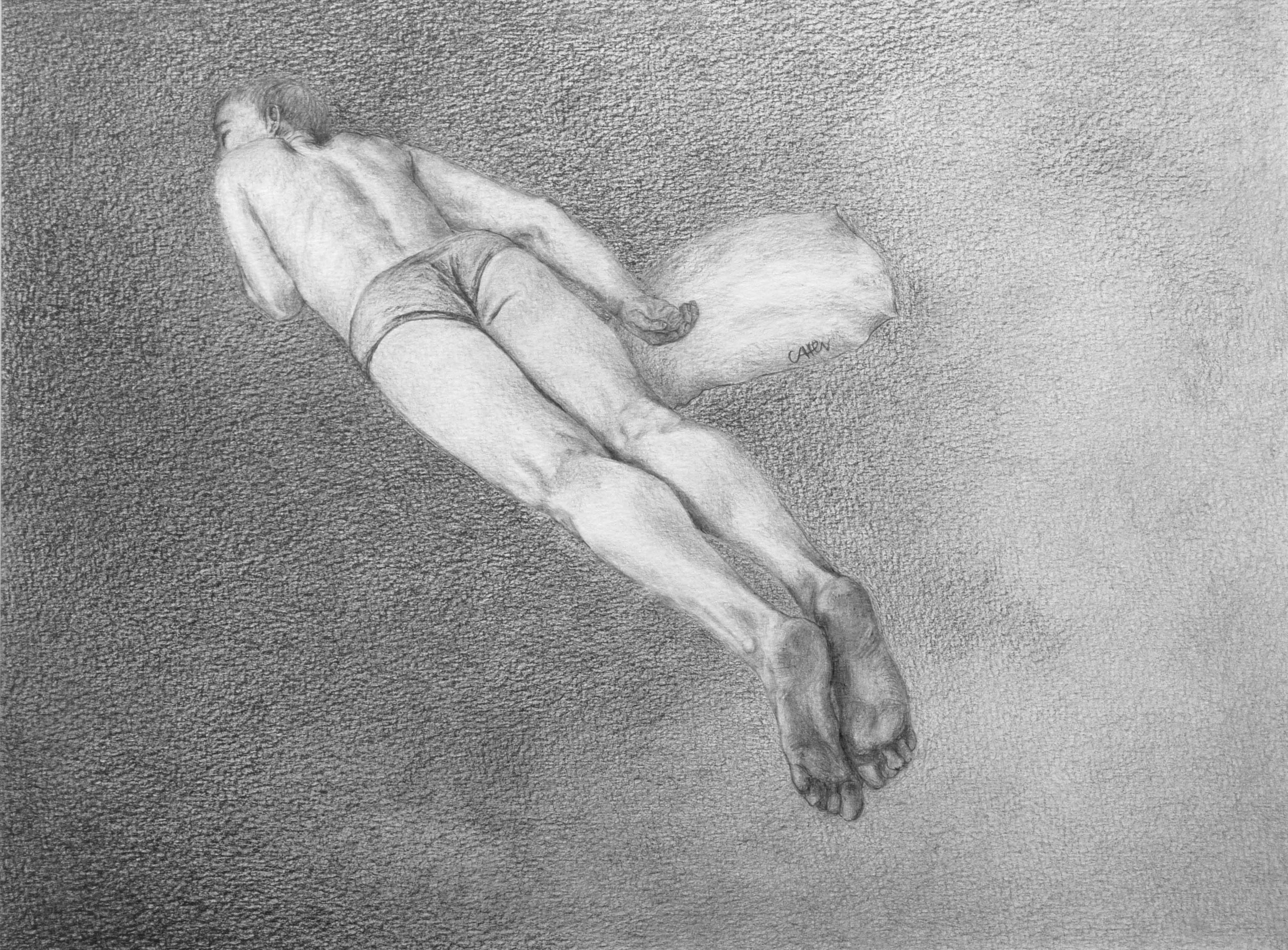 potlood op papier, 30 x 40 cm