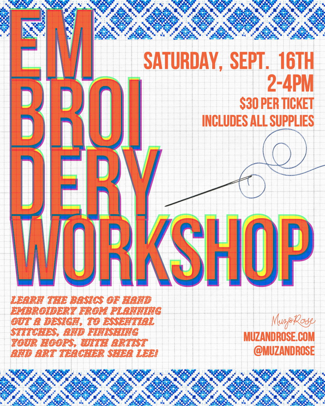 Muz & Rose workshop poster, fall 2023