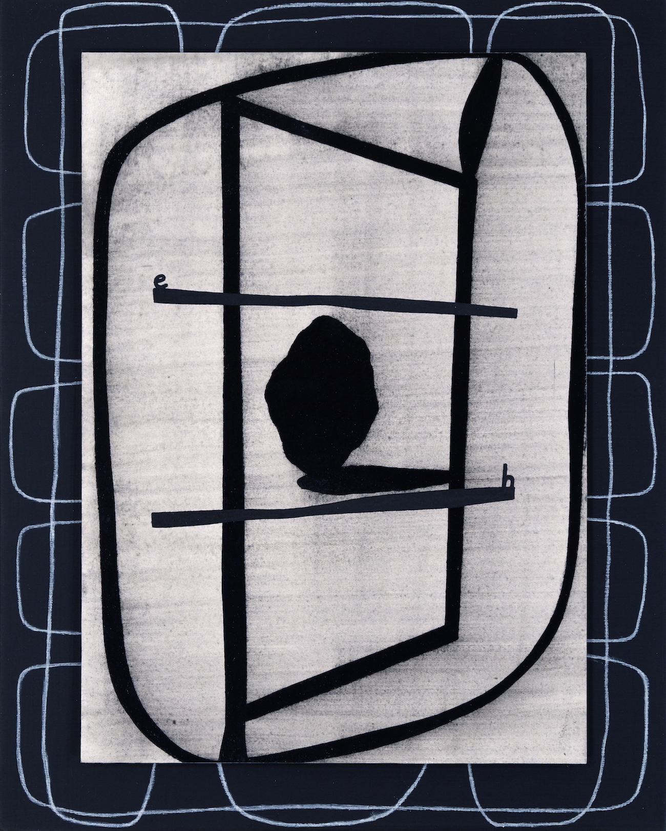 Untitled 2017, acrylic and pencil on paper/aluminium and panel, 33 x 27 cm, private collection