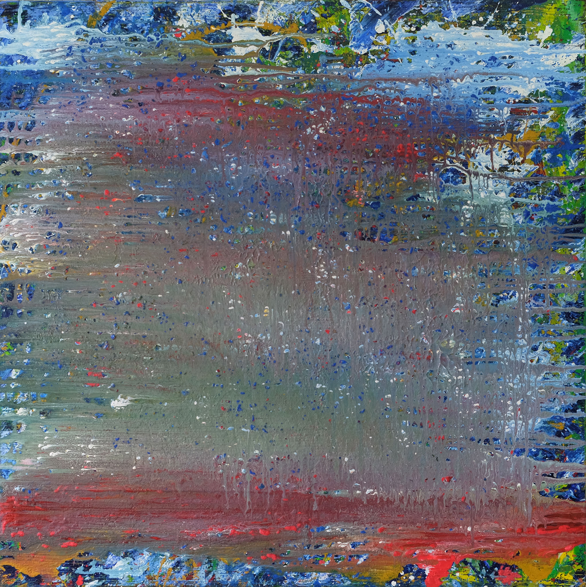 o.T.  Acryl, Marmormehl auf Leinenwand, 110 x 110 cm