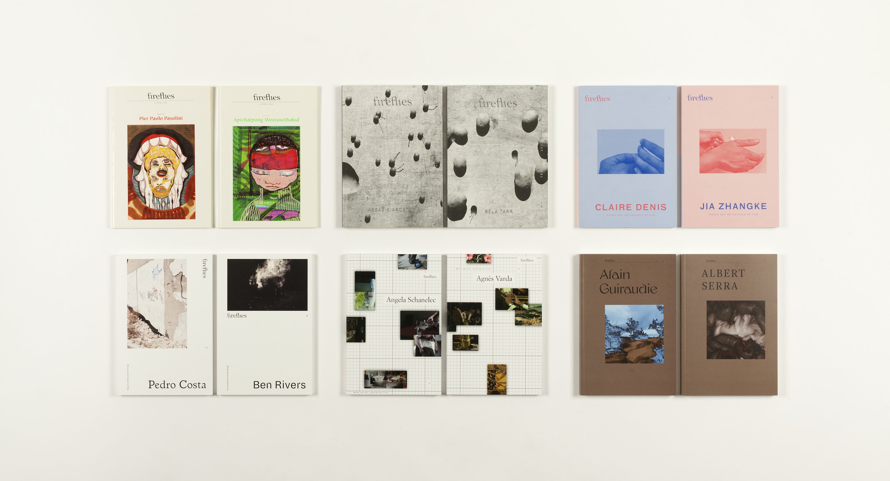 Covers of Fireflies magazine issues 1-6