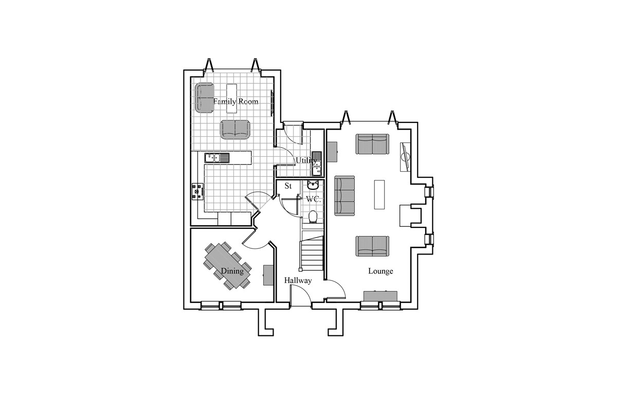 house two, ground floor