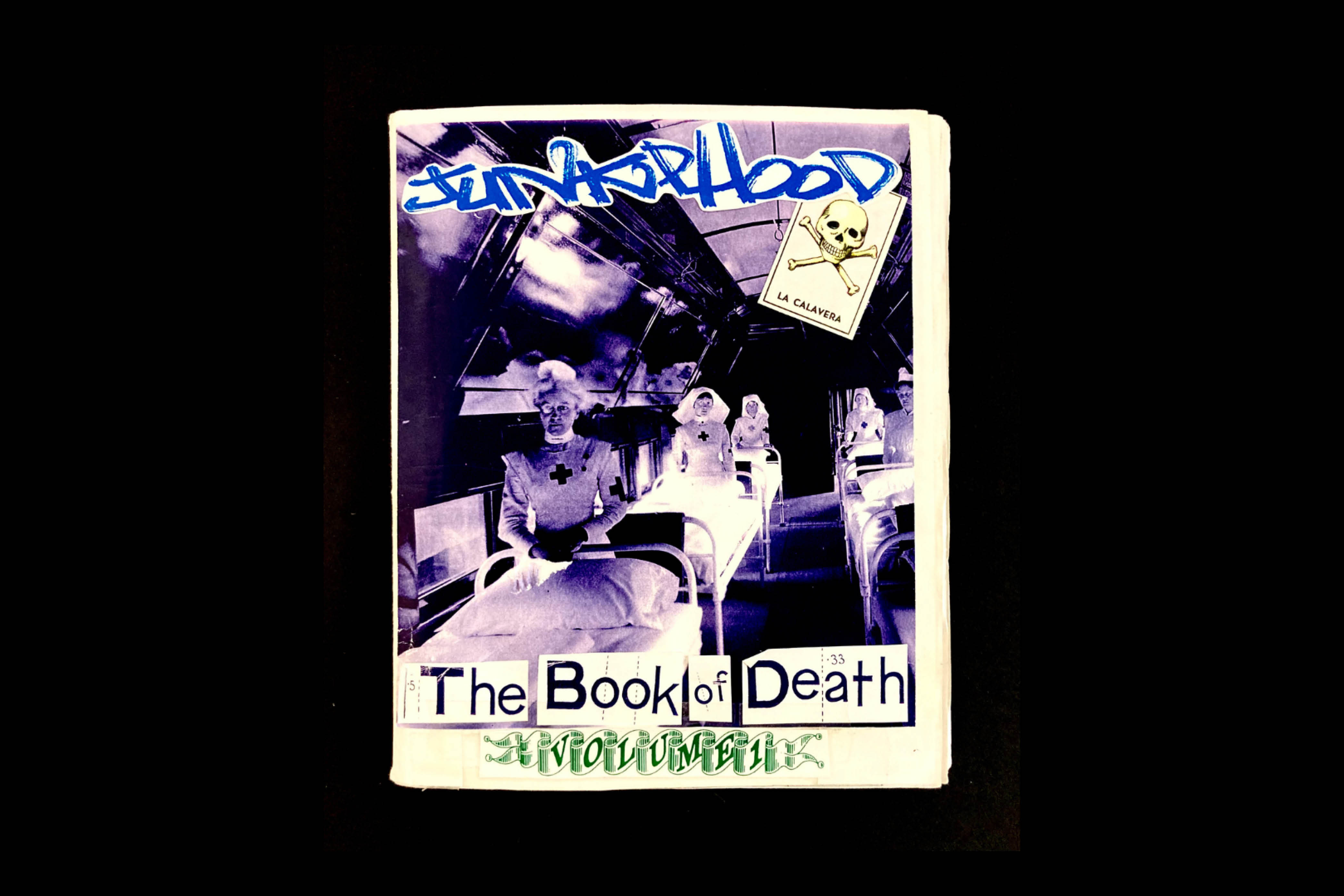 junkphood, The Book of Death, vol. 1, Heather Edney & Brooke Lober, Santa Cruz Needle Exchange, Maquette, 6.5” × 8.5”, 1997.