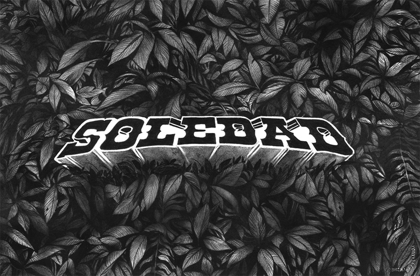 Soledad, 2013. Charcoal on paper, 15 x 22.5 inches.