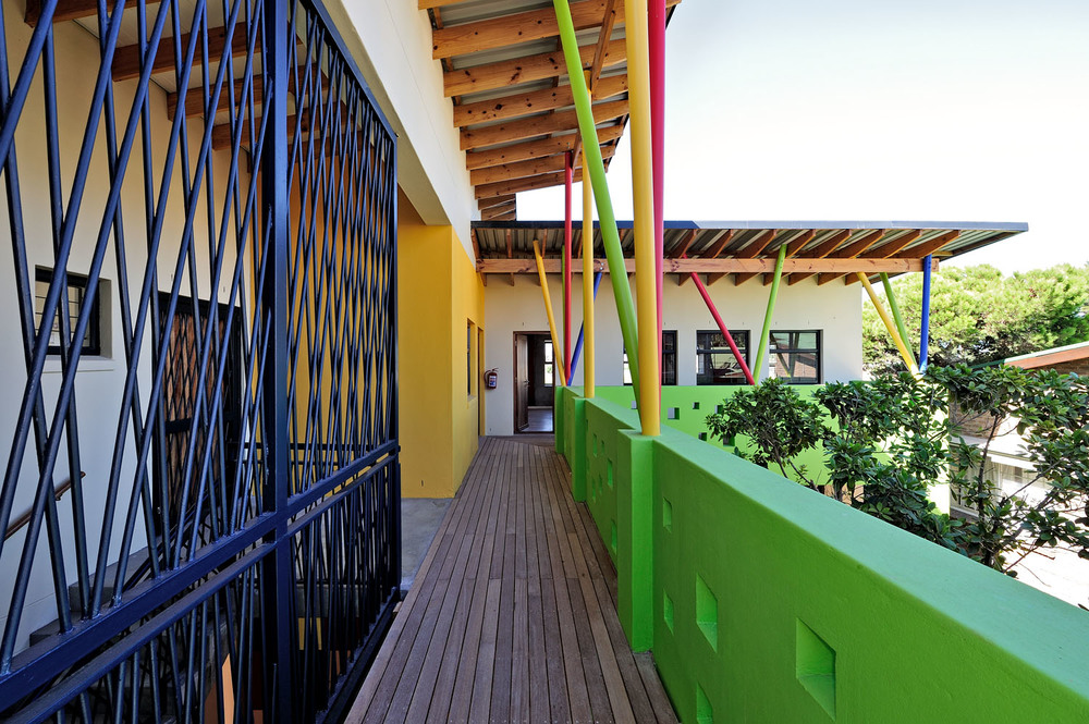 Open passage way filled with colour and playful design gestures