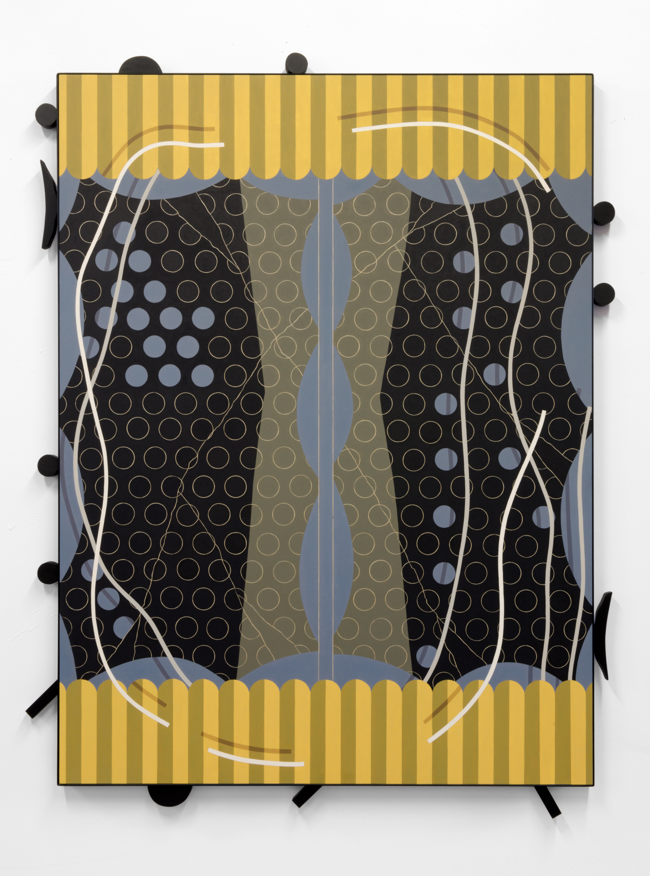 Your head is busy, oil on panel, oil on panel, powder coated steel, wood, magnets