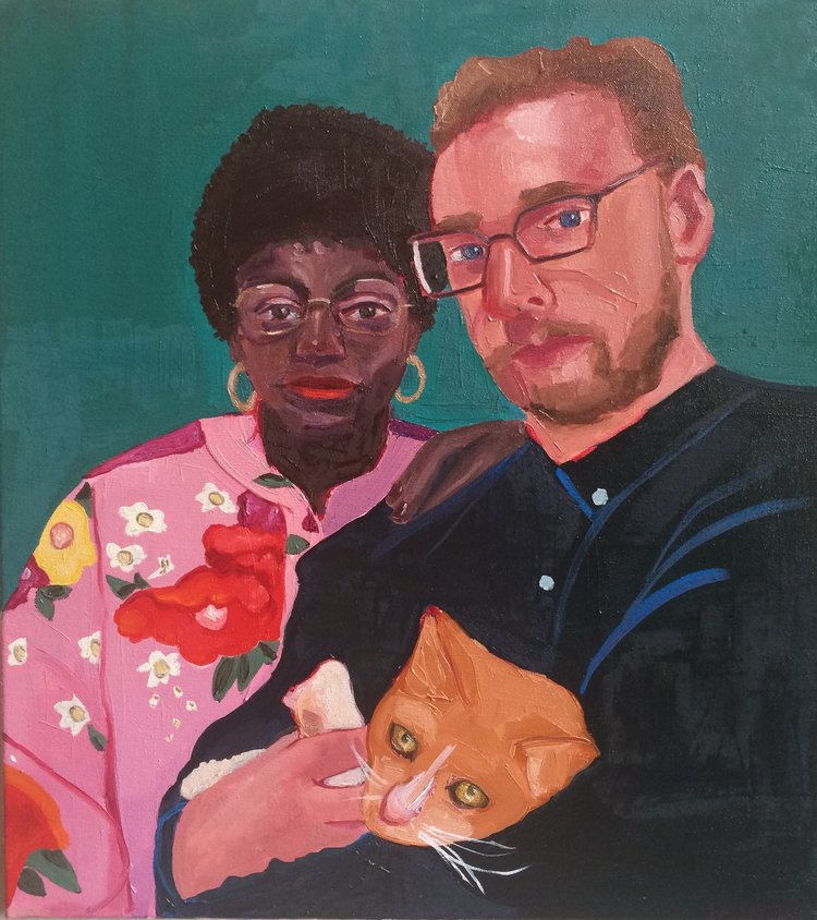 Diane, Bill, Zeke, 2017, Oil on canvas