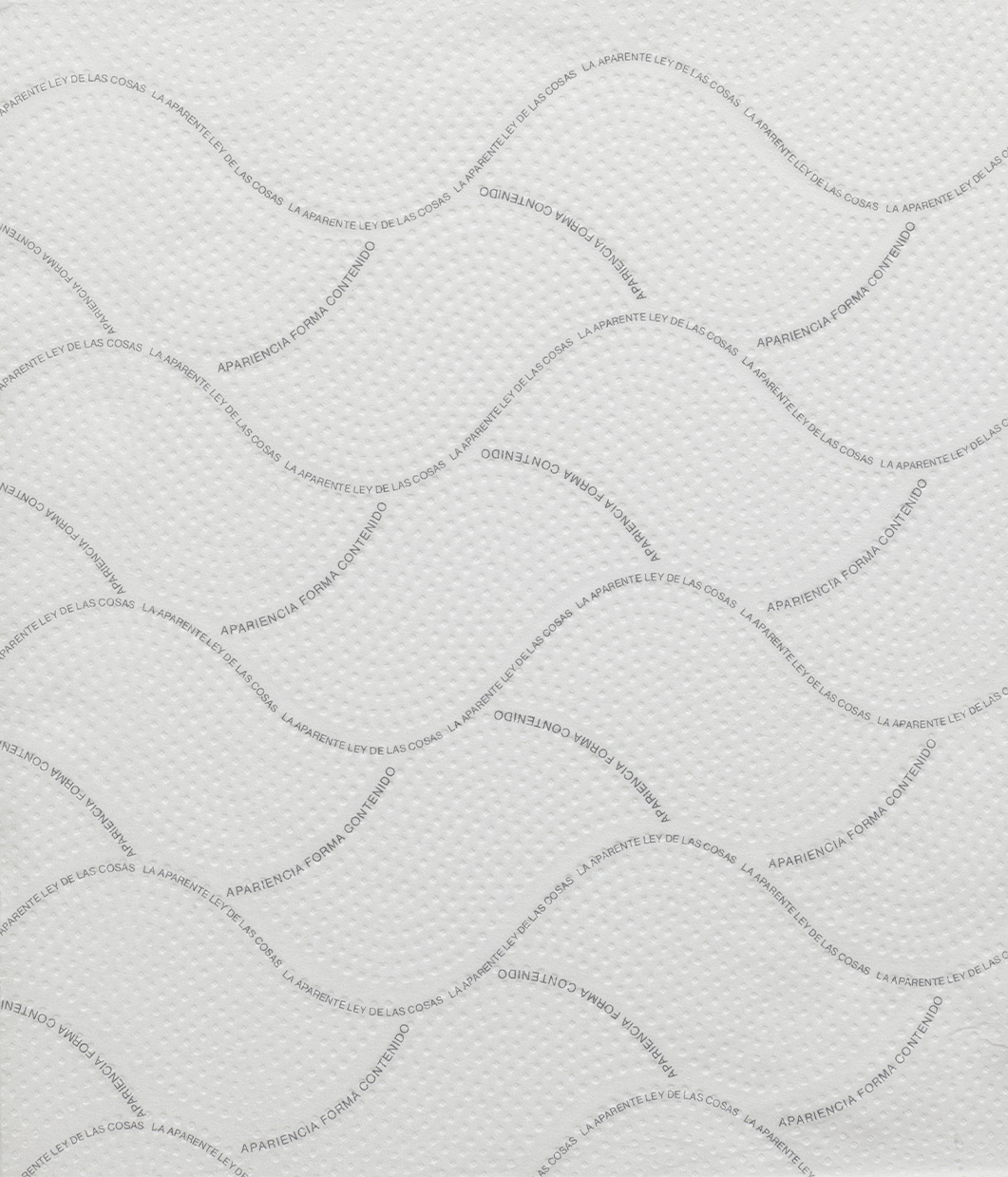 LA APARENTE LEY DE LAS COSAS, 2023 Impresión inkjet s/servilletas de papel absorbente 22,20x19 cm.