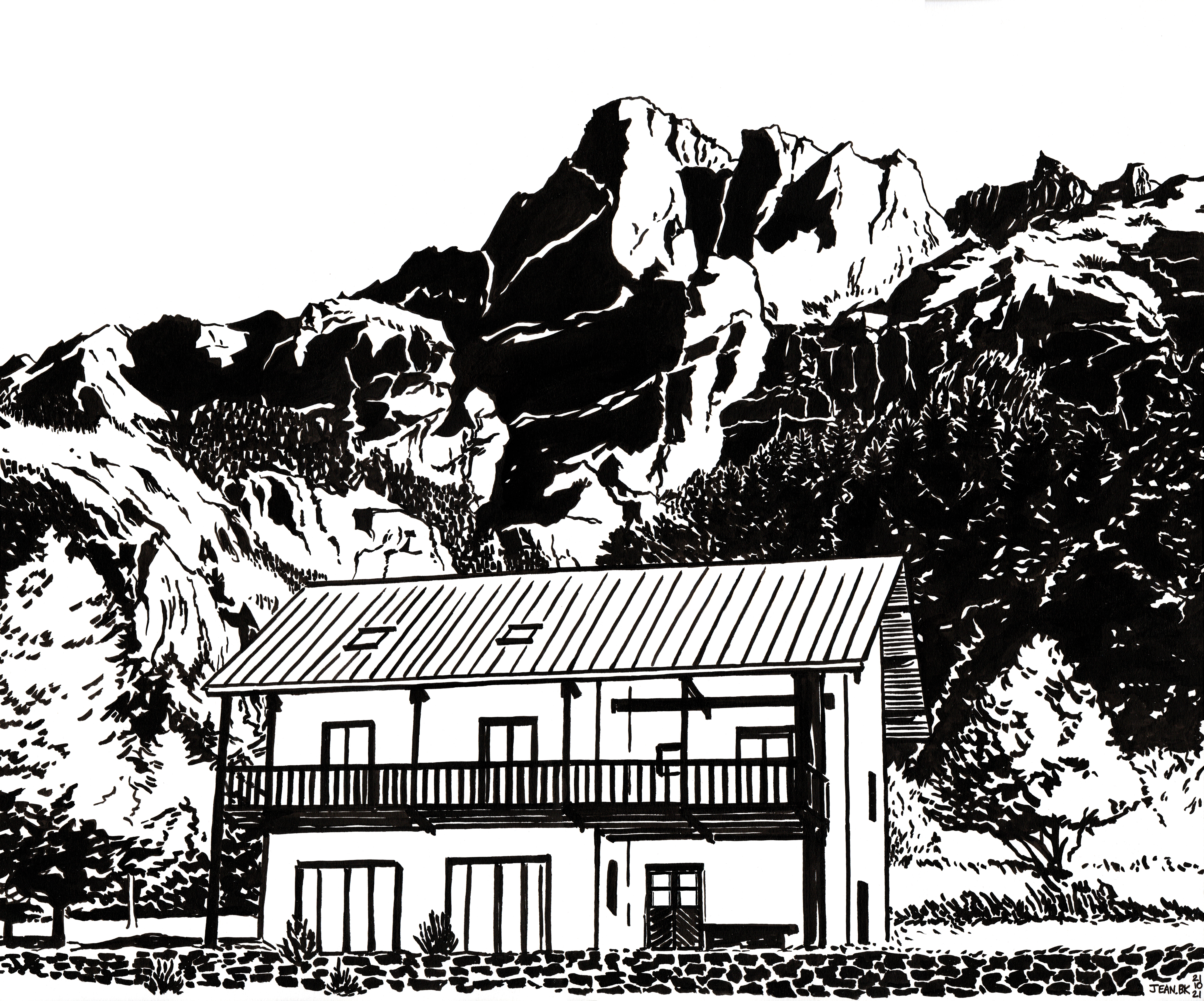 Le Gite - Ink on paper 40x50 cm