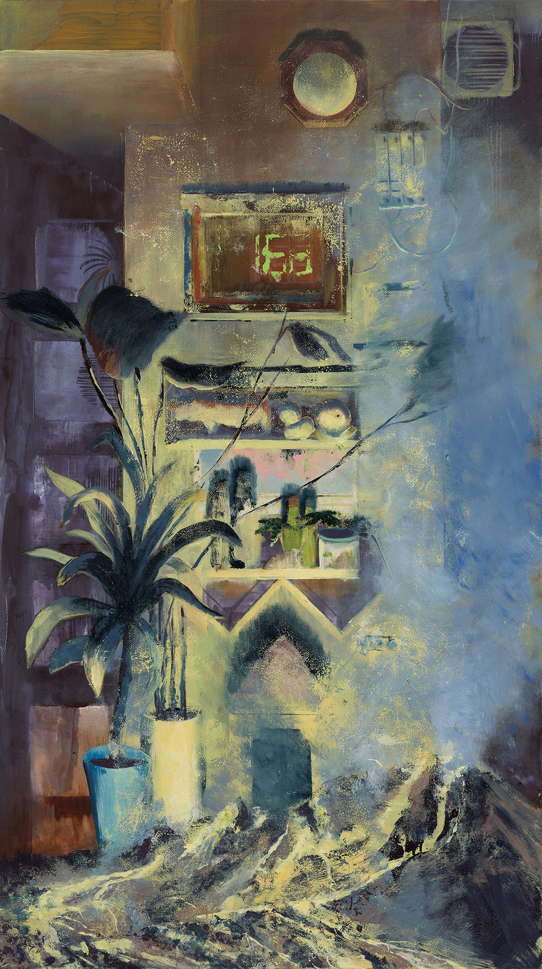 2am. 160 x 90 cm. oil and acrylic on canvas. 2024 - 5/15