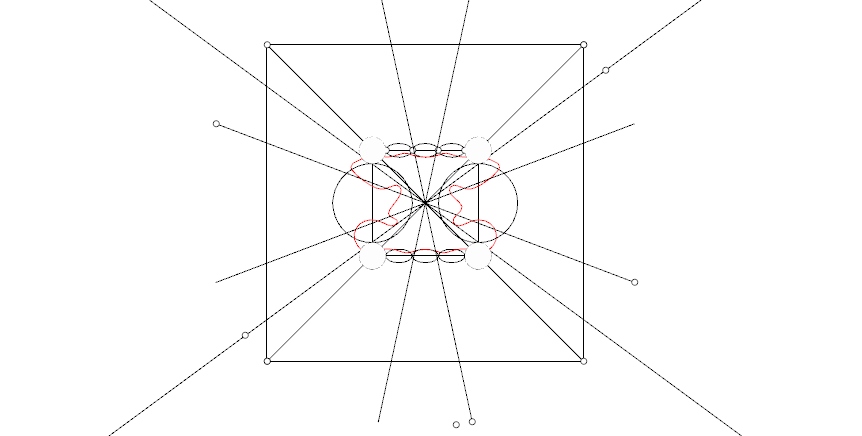 base curve, created by bisecting a square with circles and ellipses along a polar array and then rebuilt with 25 control points