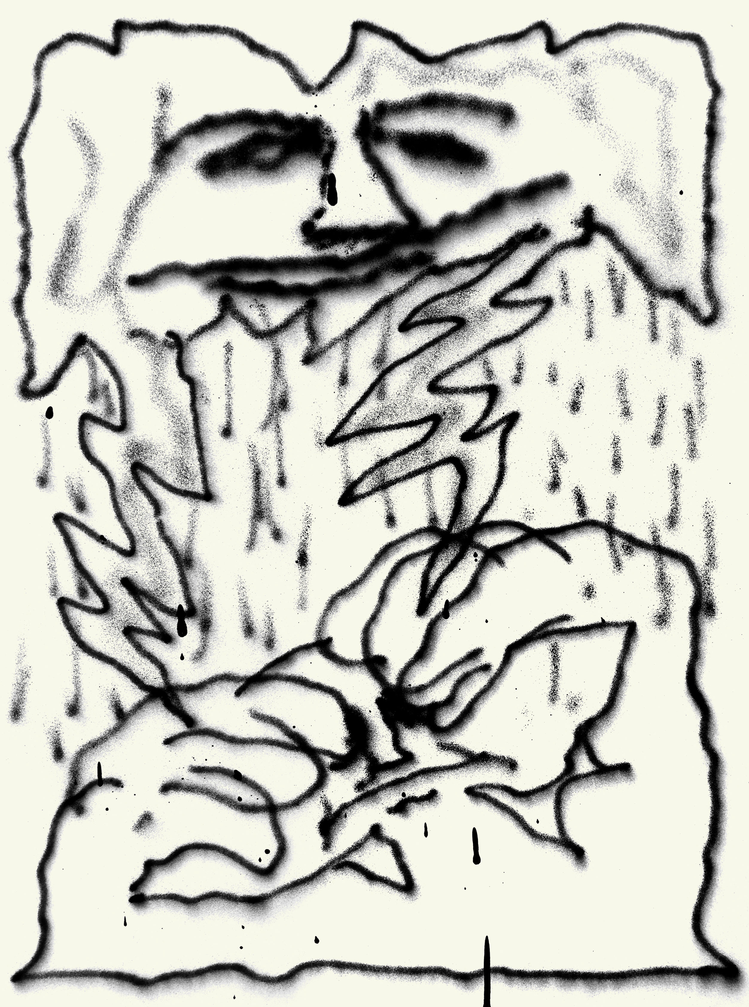  Paura #1spray paint on paper, 40x30 cm, 2022