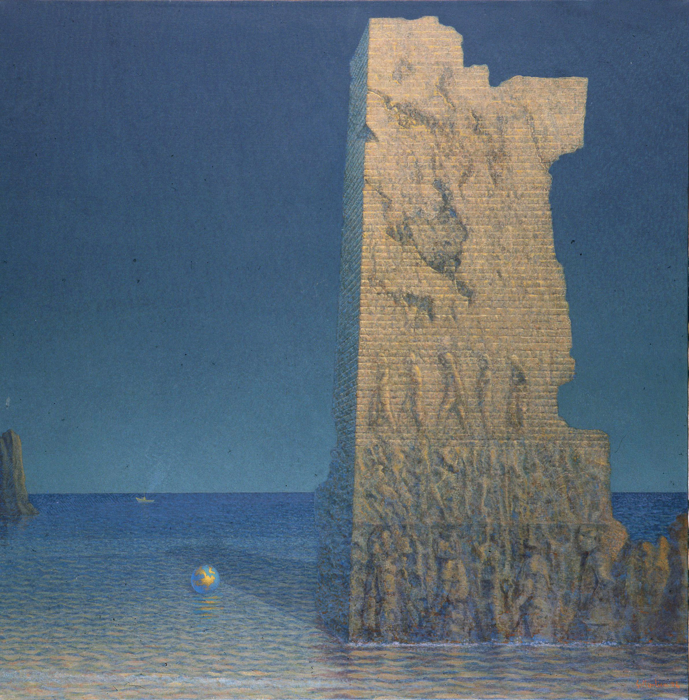 Arcaico quotidiano del 2121, 1984, acrilico su tela, cm 102x102