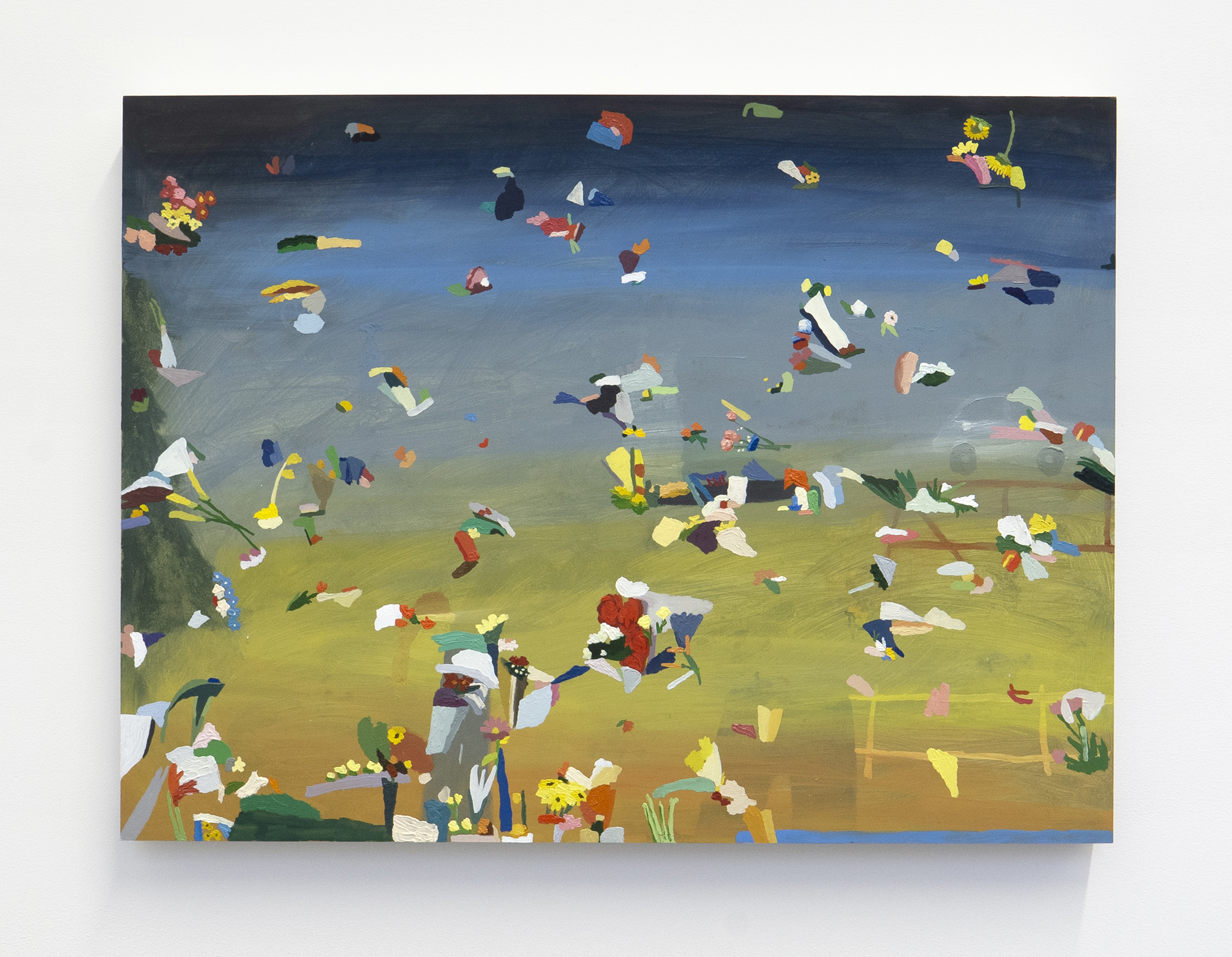 Lily Buds, Roses, Car, Fence, 18 x 24”, 2020