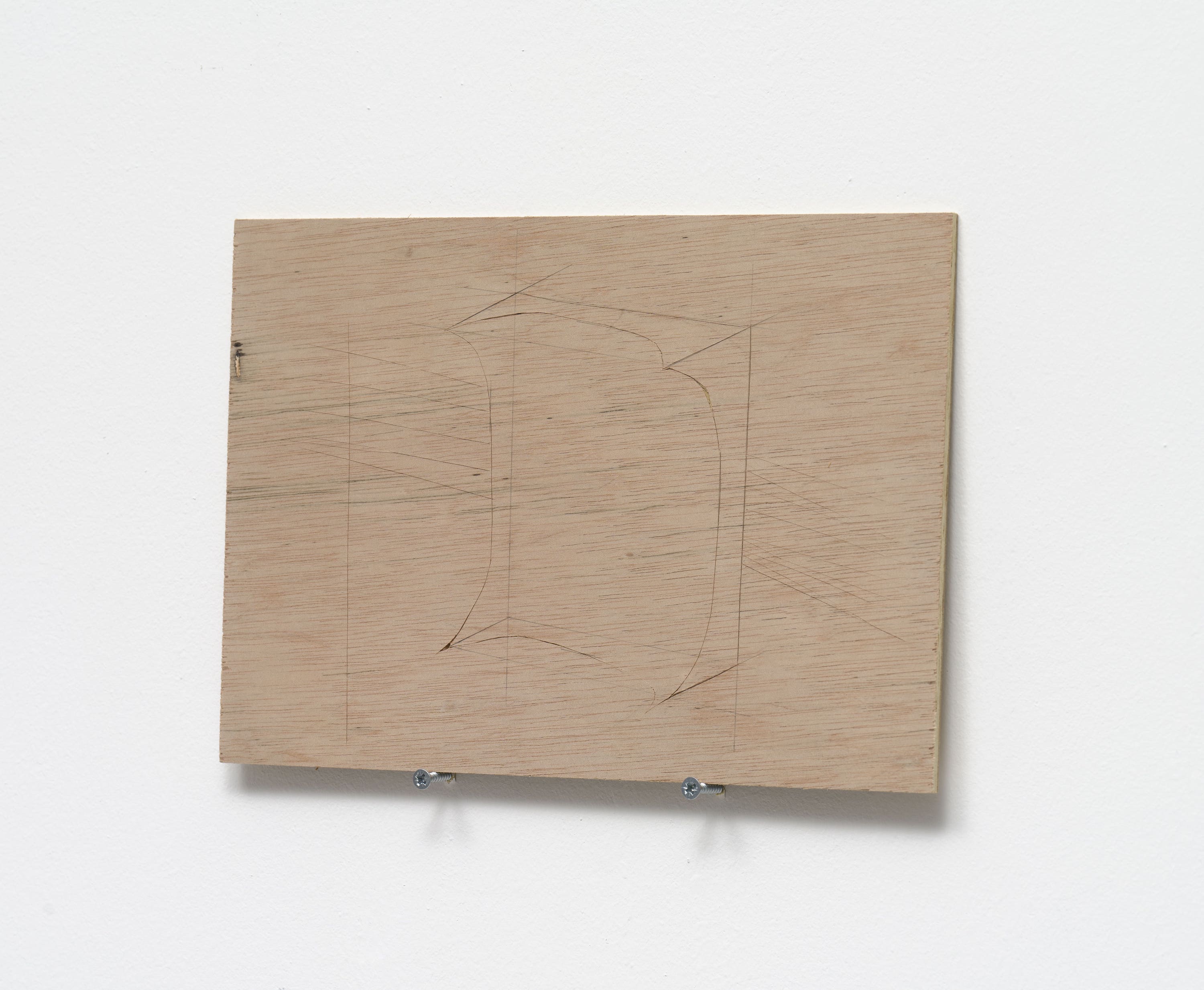 칼로 긁어 그린 조각 1, 2024, 합판, 30 x 20 x 0.3 cm