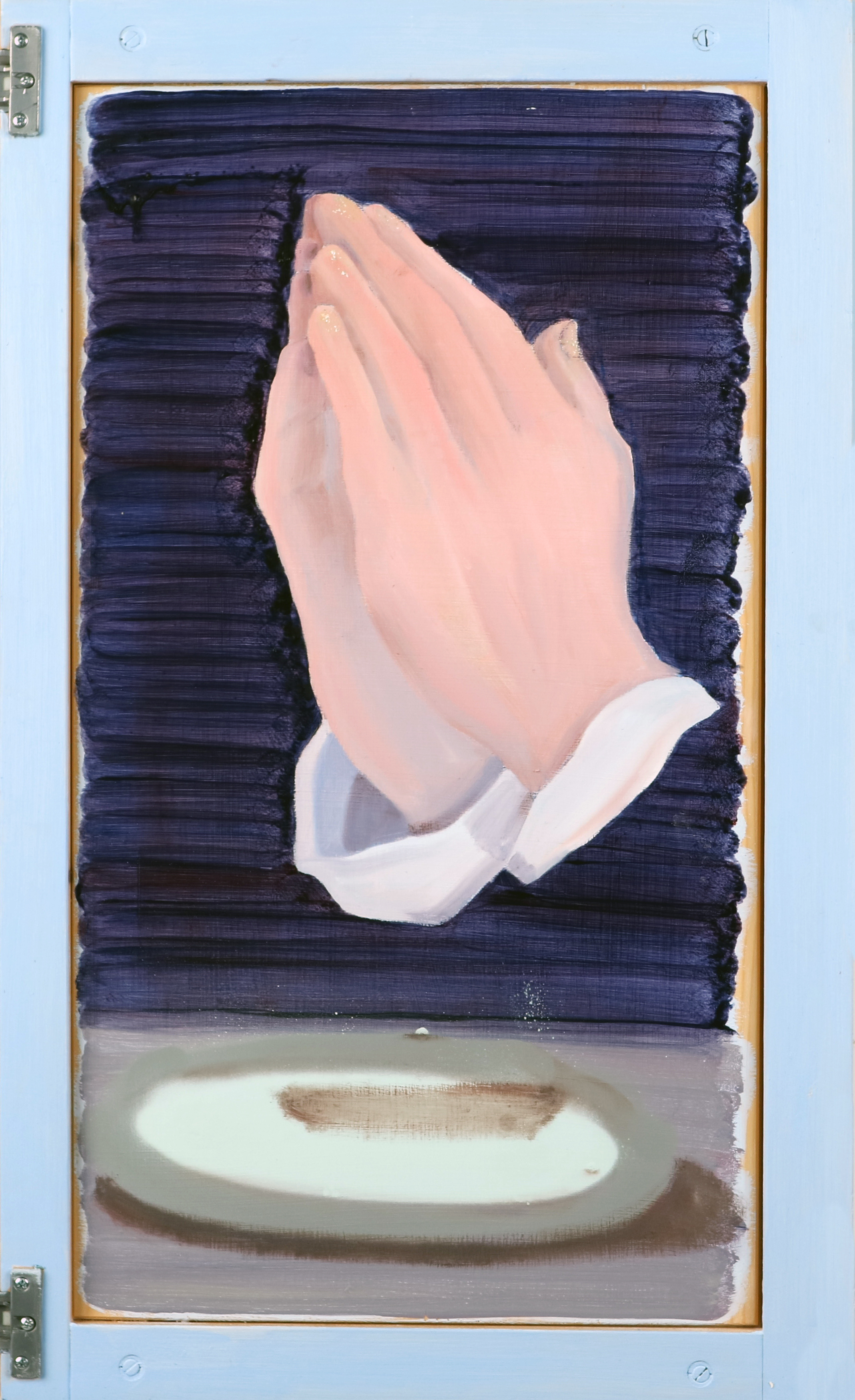 , 2020, oil and acrylic color on on the abandoned wooden board, 80cm x 48.7cm