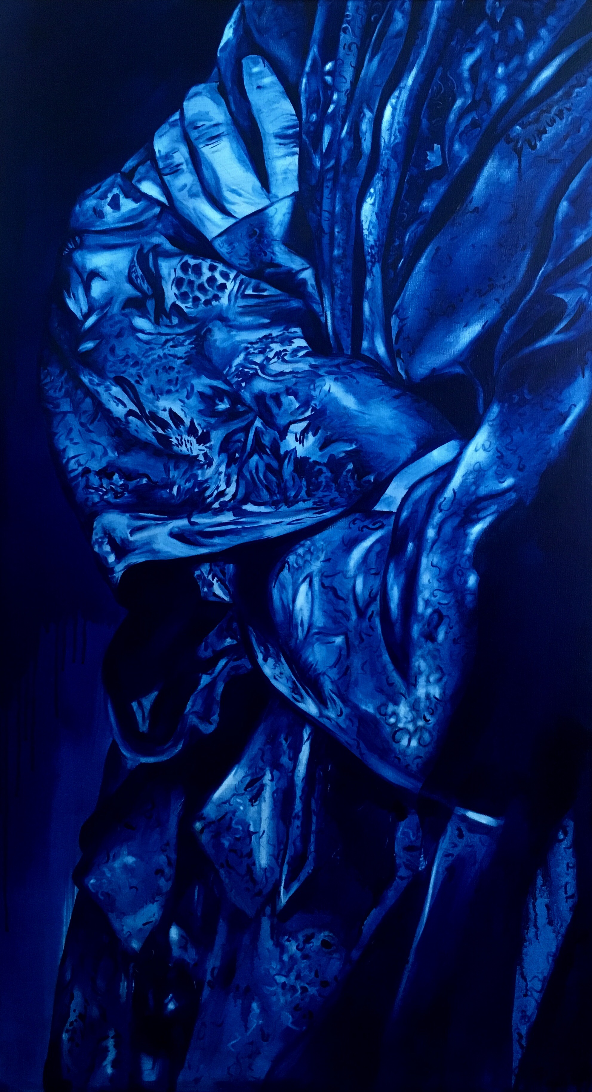 2019. "Bata", óleo sobre tela, 100 x 50 cm