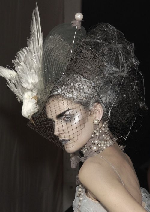 Stella Tennant backstage at Christian Dior Fall 2005