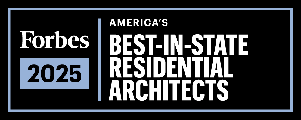 Logo graphic for the Forbes 2025 America’s Best-in-State Residential Architects award, recognizing the firm's inclusion on the list.