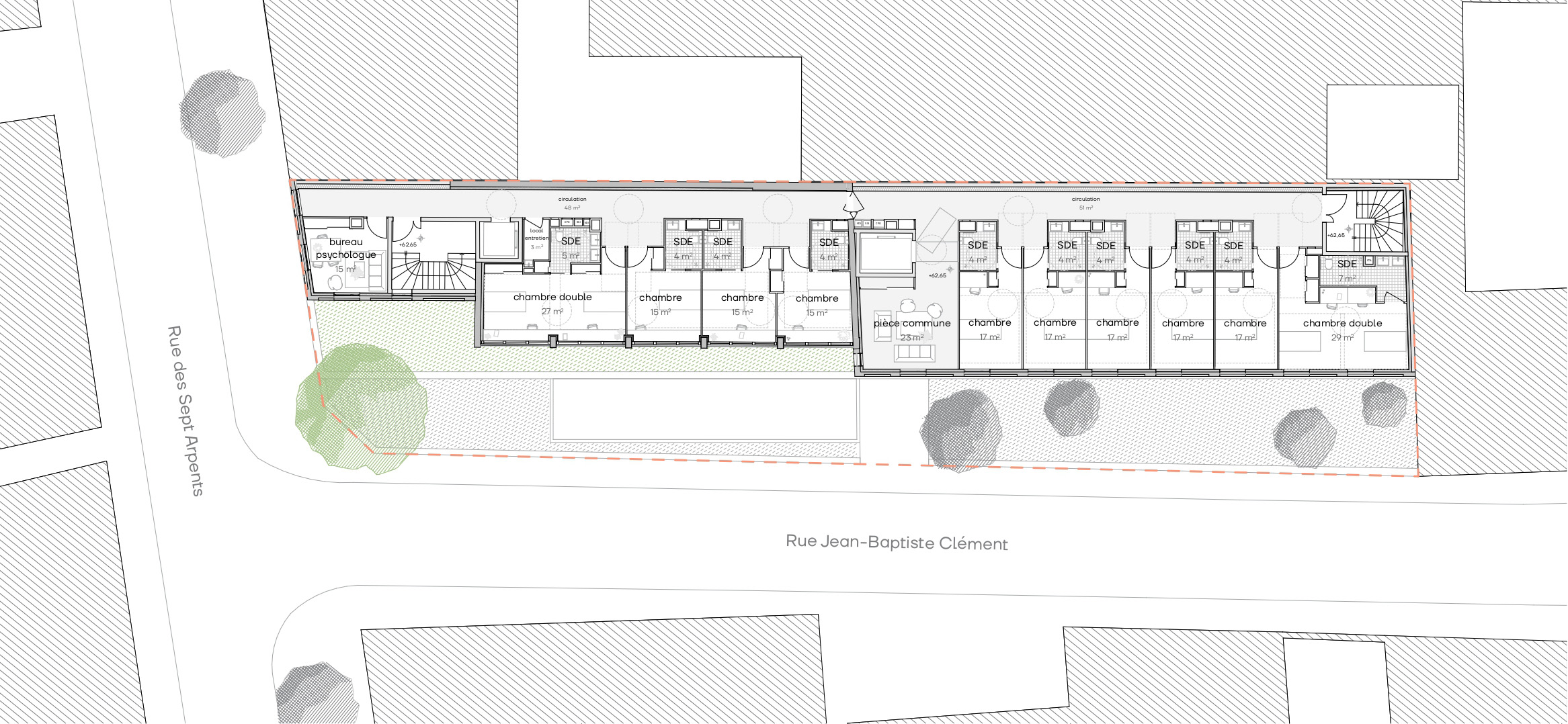 Plan étage courant