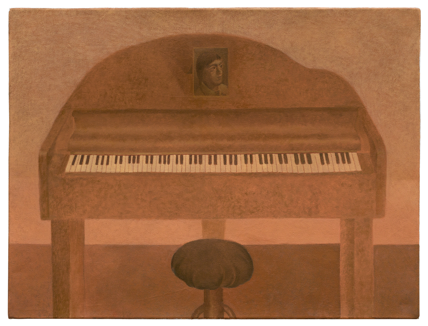 "O piano", 2024, óleo sobre tela