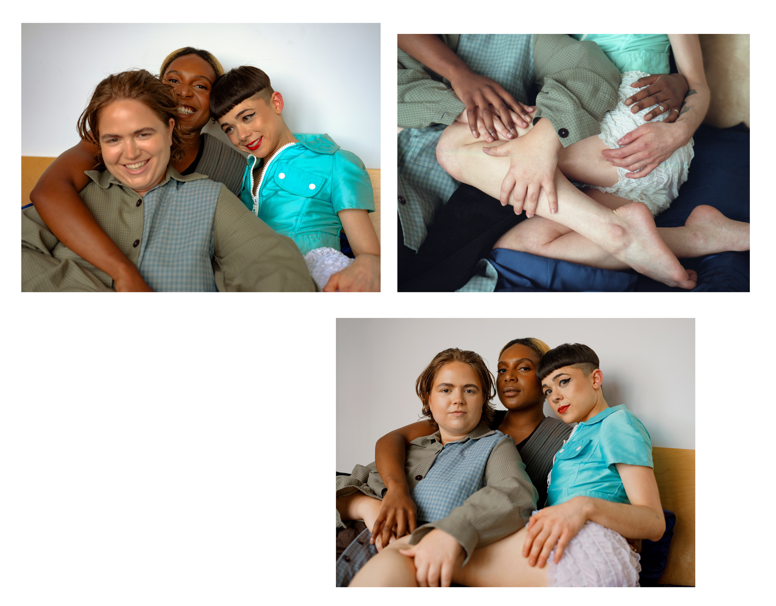 Identity & Intimacy Stock Photos by J Houston; Photographer Assistant: Sophie Schwartz Make up artist: Karol Rodriguez Hair Stylist: Chika Nishiyama of 87 Artists Hair Assistant: Jasmine Kim Clothing Stylist: Dominick Barcelona of the Canvas Agency Clothing Stylist Assistant: Tevin Consiglio Models: Laith Ayogu, Jackie Zeller, Aleem Hurst